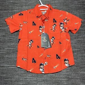 RSVLTS Houston Astros George Springer Camp Hawaiian Shirt Youth XS Orange MLBPA